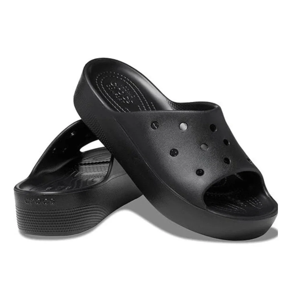 Crocs Classic Platform Slide 208180-001 Black Women Sandals Size 8 NWOT